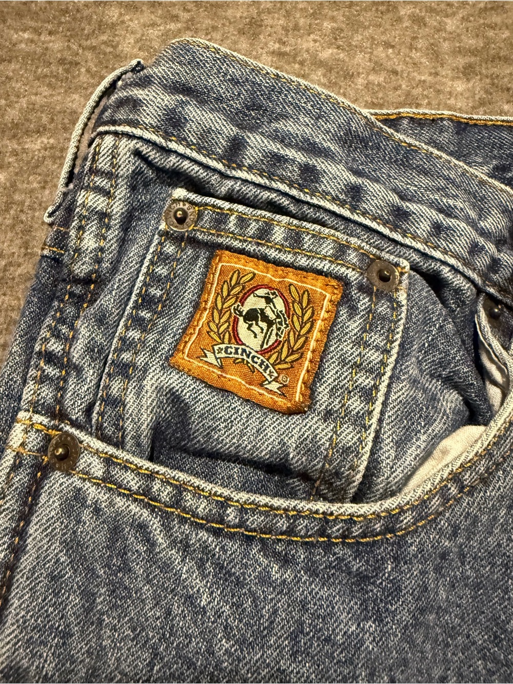 Cinch Jeans Mens tag 38x38 *modified to fit 38x35* Blue Cotton Straight Fit - Picture 5 of 14